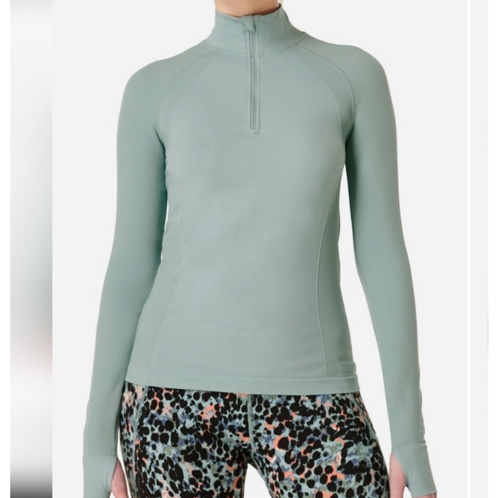 Sweaty Betty 2 Piece Set - Leggings (12) + Pro Run 1/2 Zip Top (Large)